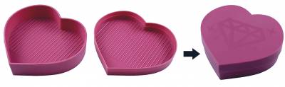 Replacement tray, heart big, pink, for the Diamond Painting stones