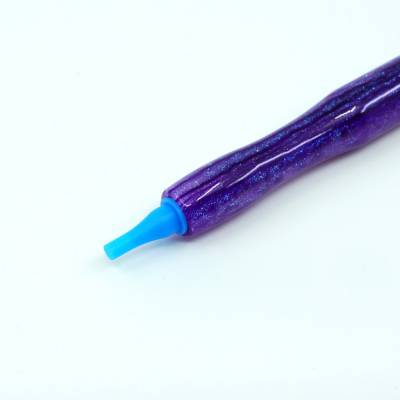 Stift für Diamond Painting, Blau, ergonomisch, mit Gewinde und Aufsätze