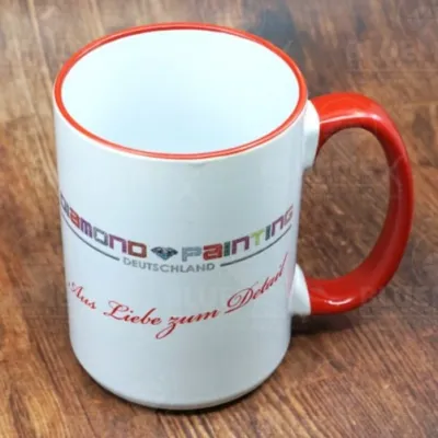 1 mug with logo Diamond Painting Germany - red rim / handle