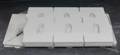 Schiffchen-Regal weiß, für kleine Trabricks, ca. 44,6x35x7,6cm, 51 Fächer ca. 11x6,7x2cm, Aufbewahrungsbox
