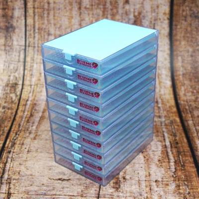 Trabricks, 10x7cm, 10er Set - Blau Kombi aus Schiffchen und Aufbewahrungsdose, Klappdeckel, fest verschließbar