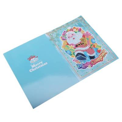 Diamond Painting, Weihnachtskarten zum Painten komplett mit Strass Steinchen, 4 Motive, Klappkarten mit Umschlag