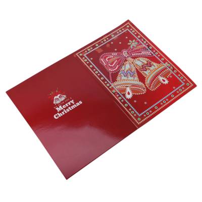 Diamond Painting, Weihnachtskarten zum Painten komplett mit Strass Steinchen, 4 Motive, Klappkarten mit Umschlag