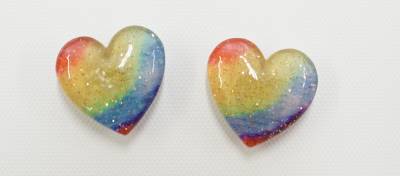 B-Ware Herz, als Kühlschrankmagnet oder kleines Gewicht nutzbar, Regenbogen