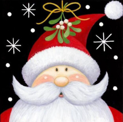 Diamond Painting picture, Santa Claus, square stones, approx. 40x40cm, 45 colours, full picture