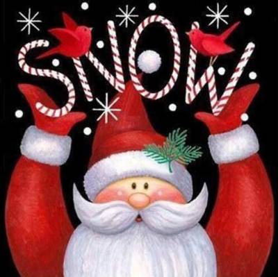 Diamond Painting picture, Santa Claus Snow, square stones, approx. 50x50cm, 50 colours, full picture