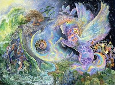 Josephine Wall, Magical Meeting, 120x89, 260 colors, square stones, full image