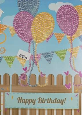 Geburtstagskarten-Set mit 3 Motiven, Painting-Set komplett mit runden Steinchen