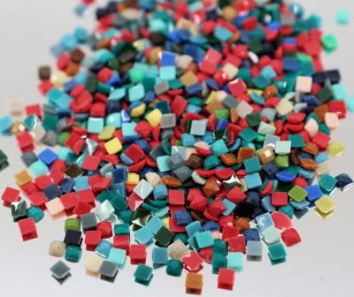 Preview: Steinchen, eckig (square), Farbe 3847, Teal Green Dark, Tüte mit 200 Stück