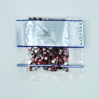 Strass-Stein eckig, (rhinestone), 36, hell-rot, 500 Stück