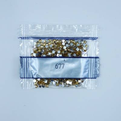 Strass-Stein eckig, (rhinestone), 677, Old Gold Very Light, 500 Stück