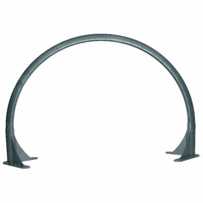 Bogenleuchte / Bogenlampe, Halbmond (ohne LED), 94 x 57,8 cm, grau / silber