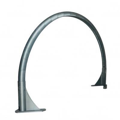 Preview: Bogenleuchte / Bogenlampe, Halbmond (ohne LED), 94 x 57,8 cm, grau / silber