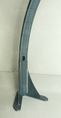 Preview: Bogenleuchte / Bogenlampe, Halbmond (ohne LED), 94 x 57,8 cm, grau / silber