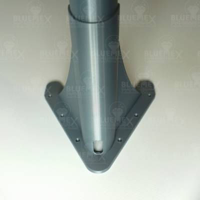 Preview: Bogenleuchte / Bogenlampe, Halbmond (ohne LED), 94 x 57,8 cm, grau / silber