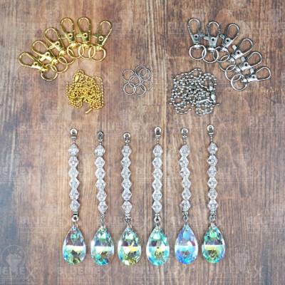 Preview: Diamond Painting Christbaum-Deko mit Anhänger, 6 Stück