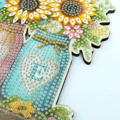 Preview: Diamond Painting Hakenleiste, Sonnenblumen HOME