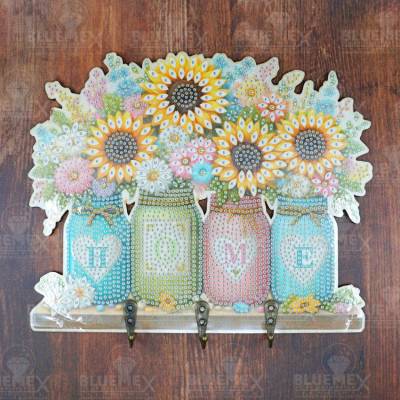 Diamond Painting Hakenleiste, Sonnenblumen HOME