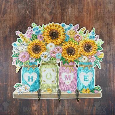 Diamond Painting Hakenleiste, Sonnenblumen HOME
