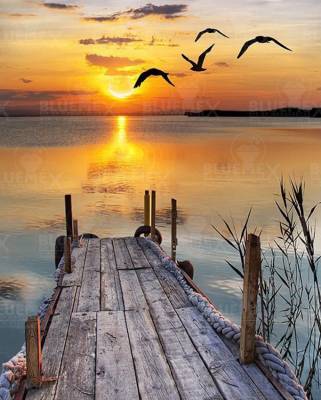 Diamond Painting picture, bridge, square stones, 60x80cm, 50 colours, full picture