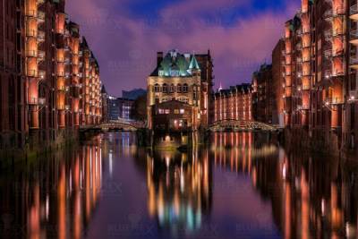 Diamond Painting Bild, Hamburg, Speicherstadt, runde Steine, ca. 100x67cm, 120 Farben, Vollbild