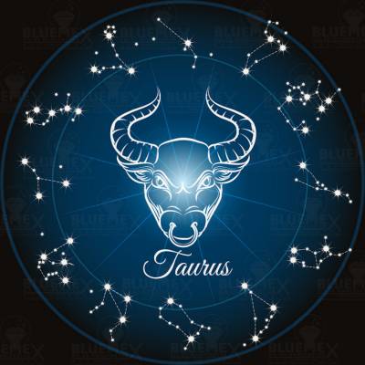 Zodiac Sign Taurus, Glow In The Dark – Night Glow, Square Stones, 60x60cm, 45 Colours, Full Image
