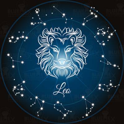 Zodiac sign Leo, Glow in the dark - night glow, round stones, 60x60cm, 45 colours, full picture
