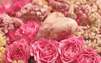 Diamond Painting picture, rose heart, square stones, 50x80cm, 50 colors, full picture