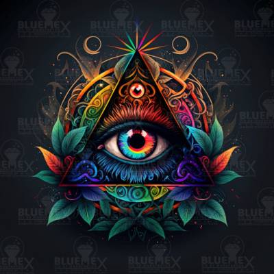 Midjourney A.i Art - Illuminati eye, 65x65cm, 39 colours, square stones, full image