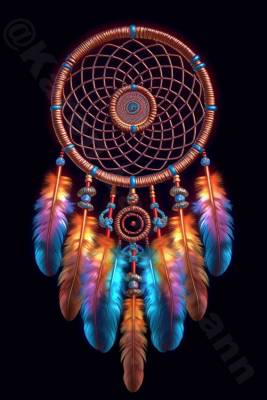 Diamond Painting Bild, Traumfänger, runde Steinchen, 60x90cm, 60 Farben, Vollbild