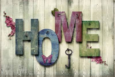 Diamond Painting Bild, HOME, eckige Steinchen, 40x59cm, 49 Farben inkl. 3 AB, Vollbild