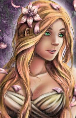 DrakeTurtle, Flower Girl, Round Stones, Approx. 50x75cm, 55 Colours, Full Image