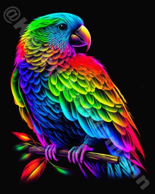 Diamond Painting picture, colourful parrot, square rhinestone diamonds, 60x70cm, 50 colours, full size