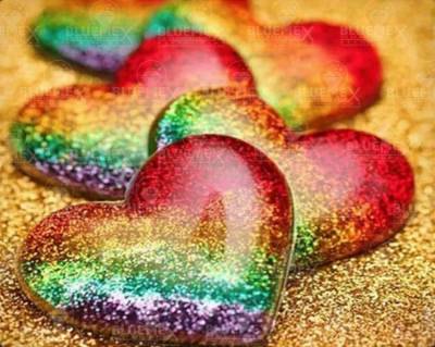 Diamond Painting Bild, Kristallherzen, eckige Strass-Diamanten, 45 Farben, ca. 55x70cm, Vollbild