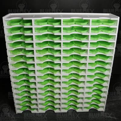 Shuttle shelf white, approx. 44x41.7x10.4cm, 60 compartments approx. 9.7x9.5x2.3cm, storage box