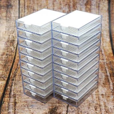 Trabricks, 7x5cm, 20er Set Kombi aus Schiffchen und Aufbewahrungsdose, Klappdeckel, fest verschließbar