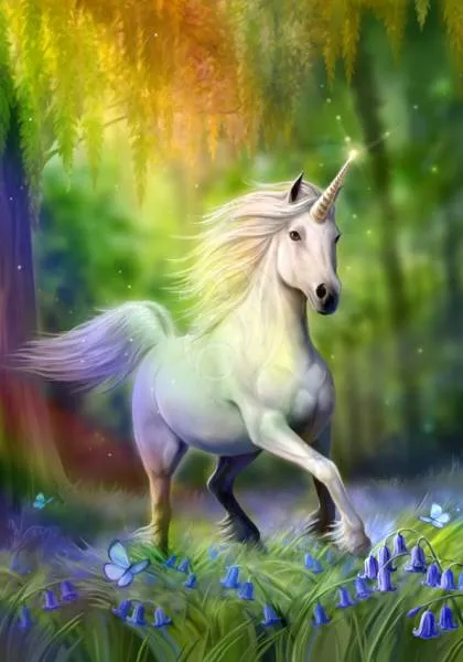 Anne Stokes, Chase the Rainbow, 60x85cm, 60 colours, round stones, full image
