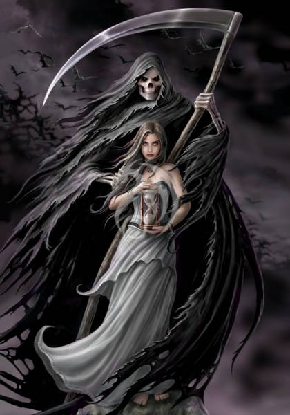 Anne Stokes, Summon the Reaper, 70x100cm, 70 Farben, eckige Steine, Vollbild