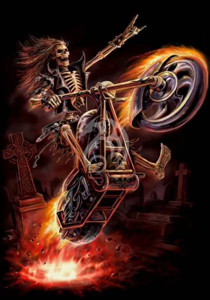Anne Stokes, Hell Rider, 70x100cm, 70 Farben, runde Steine, Vollbild