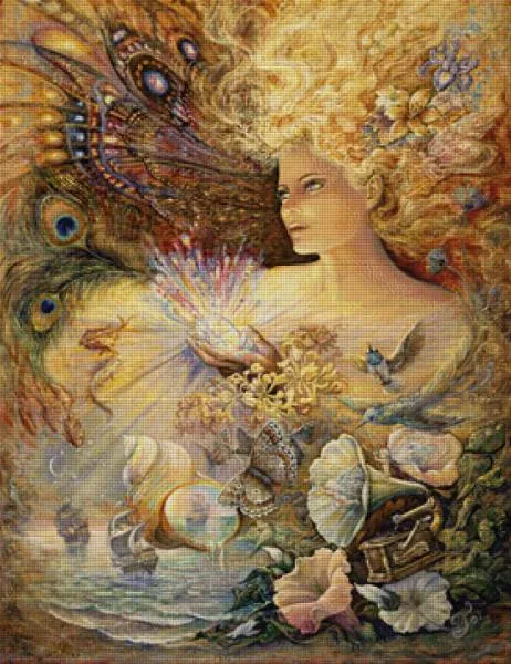 Josephine Wall, Crystal of Enchantment, 69x90cm, 230 Farben, eckige Steine, Vollbild
