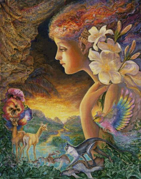 Josephine Wall, Random, 90x71cm, 270 Farben, eckige Steine, Vollbild