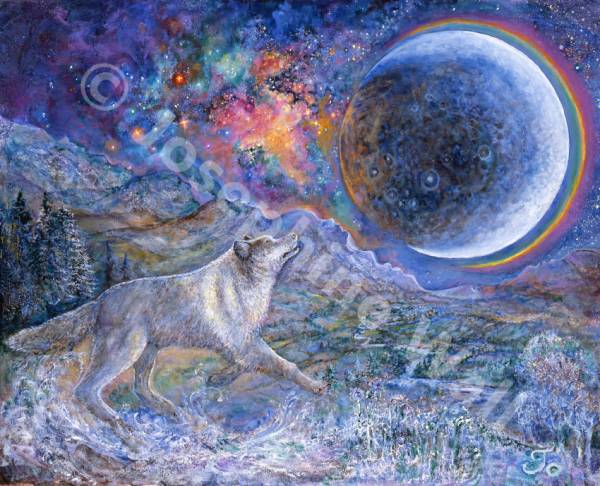 Josephine Wall, Luna, 101x82cm, 150 Farben, runde Steine, Vollbild