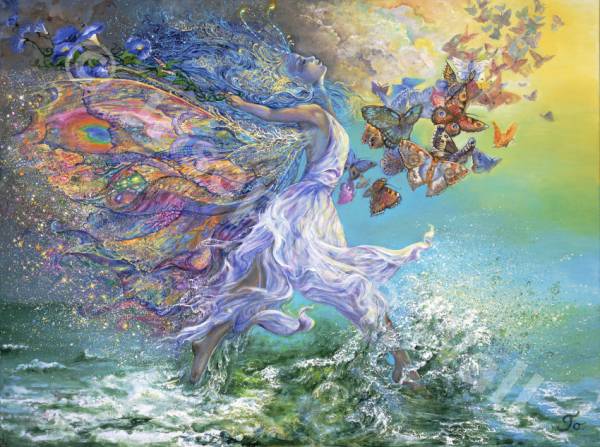 Josephine Wall, Joie de Vivre, 90x67cm, 220 Farben, eckige Steine, Vollbild