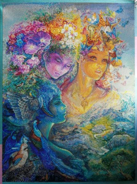 Diamond Painting Bilder aus Deutschland, schnelle Lieferung - Josephine Wall,  The Three Graces, 90x67cm, 270 Farben, eckige Steine, Vollbild