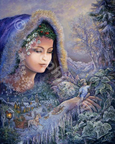 Josephine Wall, Spirit of Winter, 120x90, 165 Farben, eckige Steine, Vollbild