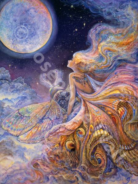 Josephine Wall, Fly Me to the Moon, 90x67cm, 220 colors, square stones, full image