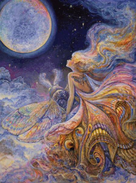 Josephine Wall, Fly Me to the Moon, 90x67cm, 220 colors, square stones, full image