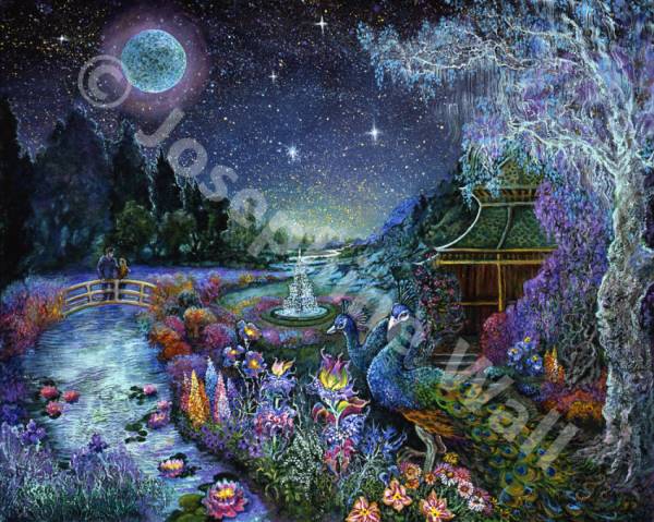 Josephine Wall, Halcyon Nights, 100x80cm, 200 Farben, eckige Steine, Vollbild