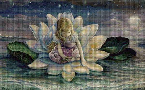 Josephine Wall, Horizons Ausschnitt, ca. 88x55cm, 120 Farben, runde Steine, Vollbild