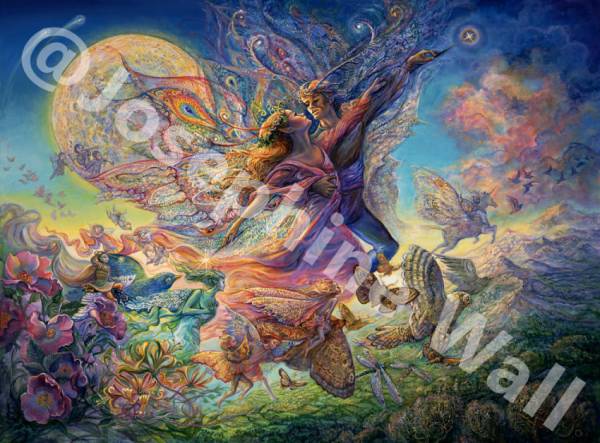 Josephine Wall, Titania & Oberon, 100x75cm, 275 Colours, Square Stones, Full Image